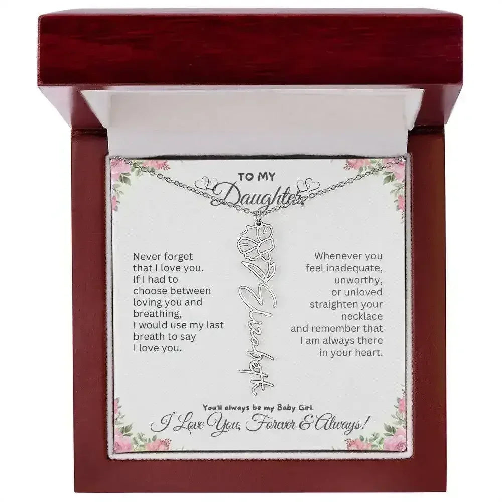 To My Daughter I Birthday Gift I Christmas Present I Birth Necklace I Name Necklace - Femstylo