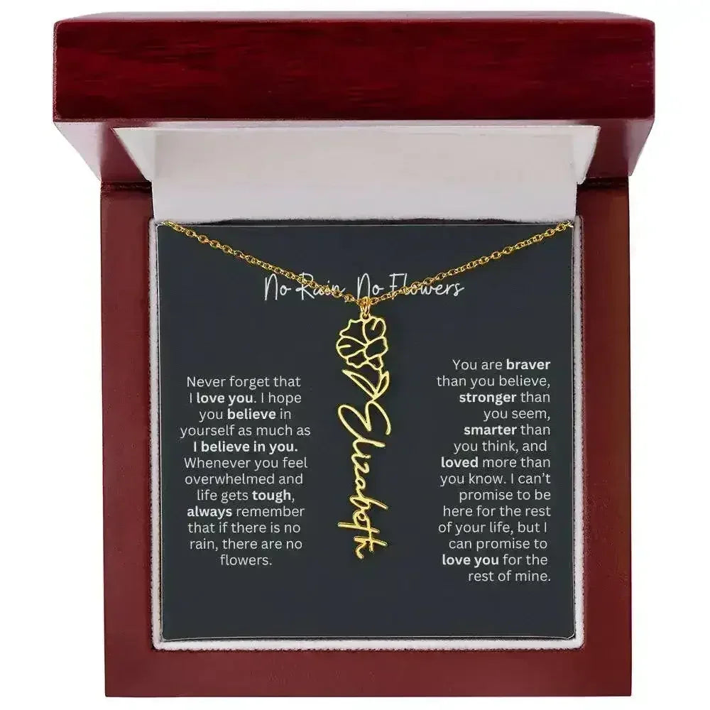 No Rain - No Flowers I Birth Necklace I Name Necklace - Femstylo
