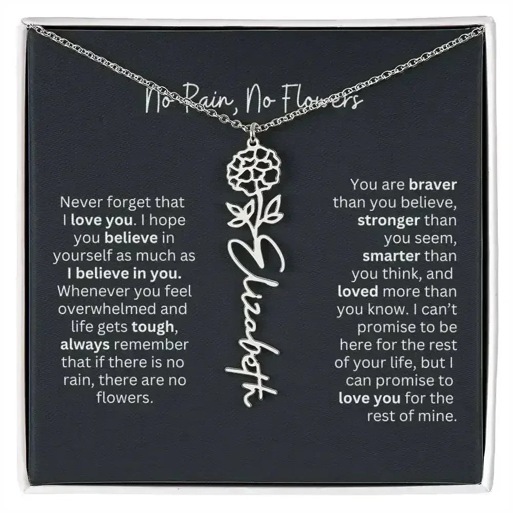 No Rain - No Flowers I Birth Necklace I Name Necklace - Femstylo