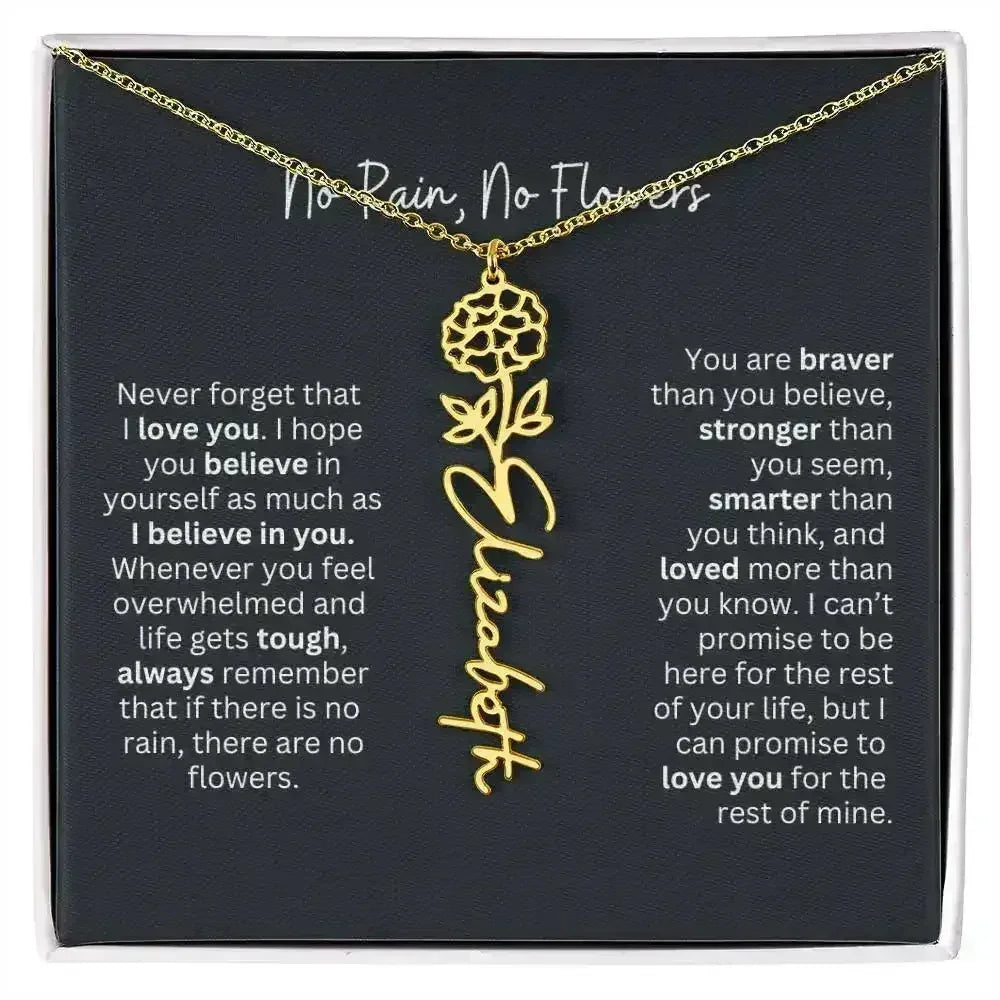 No Rain - No Flowers I Birth Necklace I Name Necklace - Femstylo