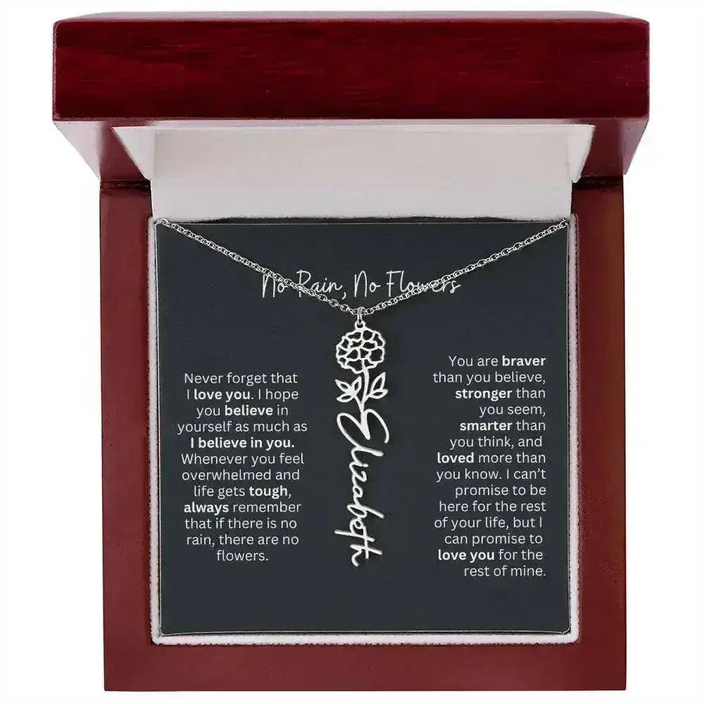 No Rain - No Flowers I Birth Necklace I Name Necklace - Femstylo