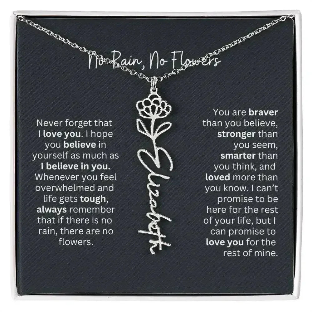 No Rain - No Flowers I Birth Necklace I Name Necklace - Femstylo