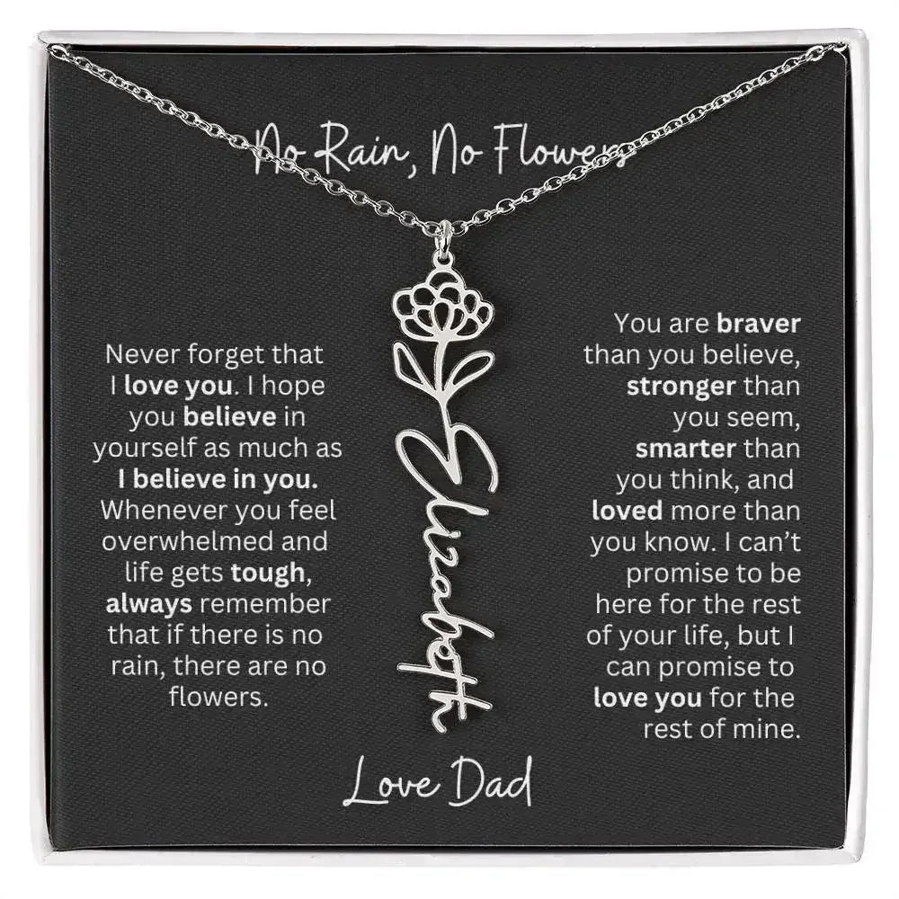 Beautiful Necklace Gift for Daughter From Dad - 'Never Forget That I Love You - Femstylo