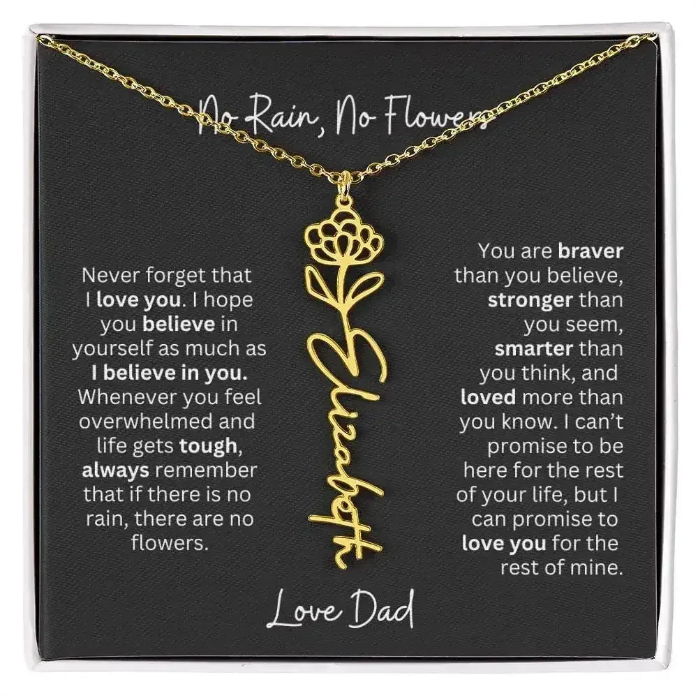 Beautiful Necklace Gift for Daughter From Dad - 'Never Forget That I Love You - Femstylo