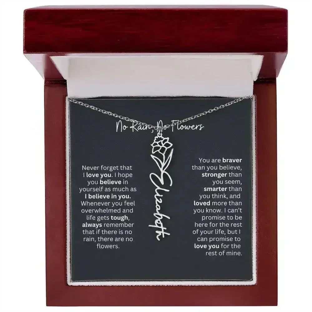 No Rain - No Flowers I Birth Necklace I Name Necklace - Femstylo