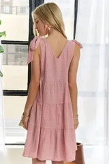 ADORA V-Neck Tie Shoulder Dress - Femstylo