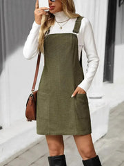 Texture Sleeveless Mini Dress with Pockets - Femstylo