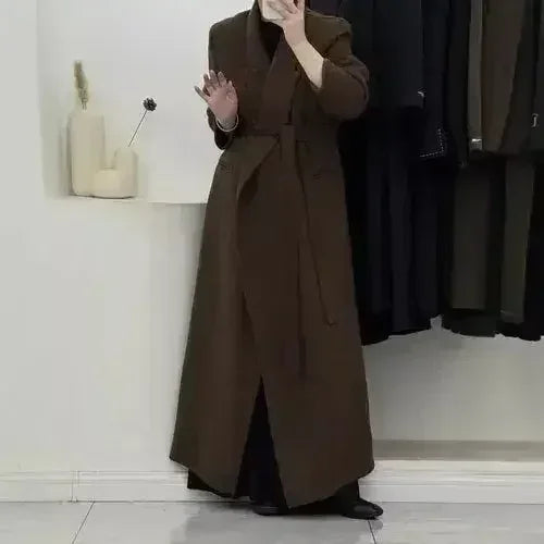 Angora Red Women's Loose Double-Sided Wool Overcoat – Elegant & Cozy - Femstylo