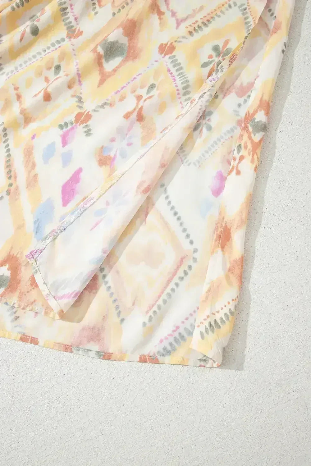 Multicolour Geometric Print Half Sleeve High Waist Maxi Dress - Femstylo