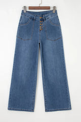 Ashleigh Blue Multi-Button High Waist Wide Leg Jeans