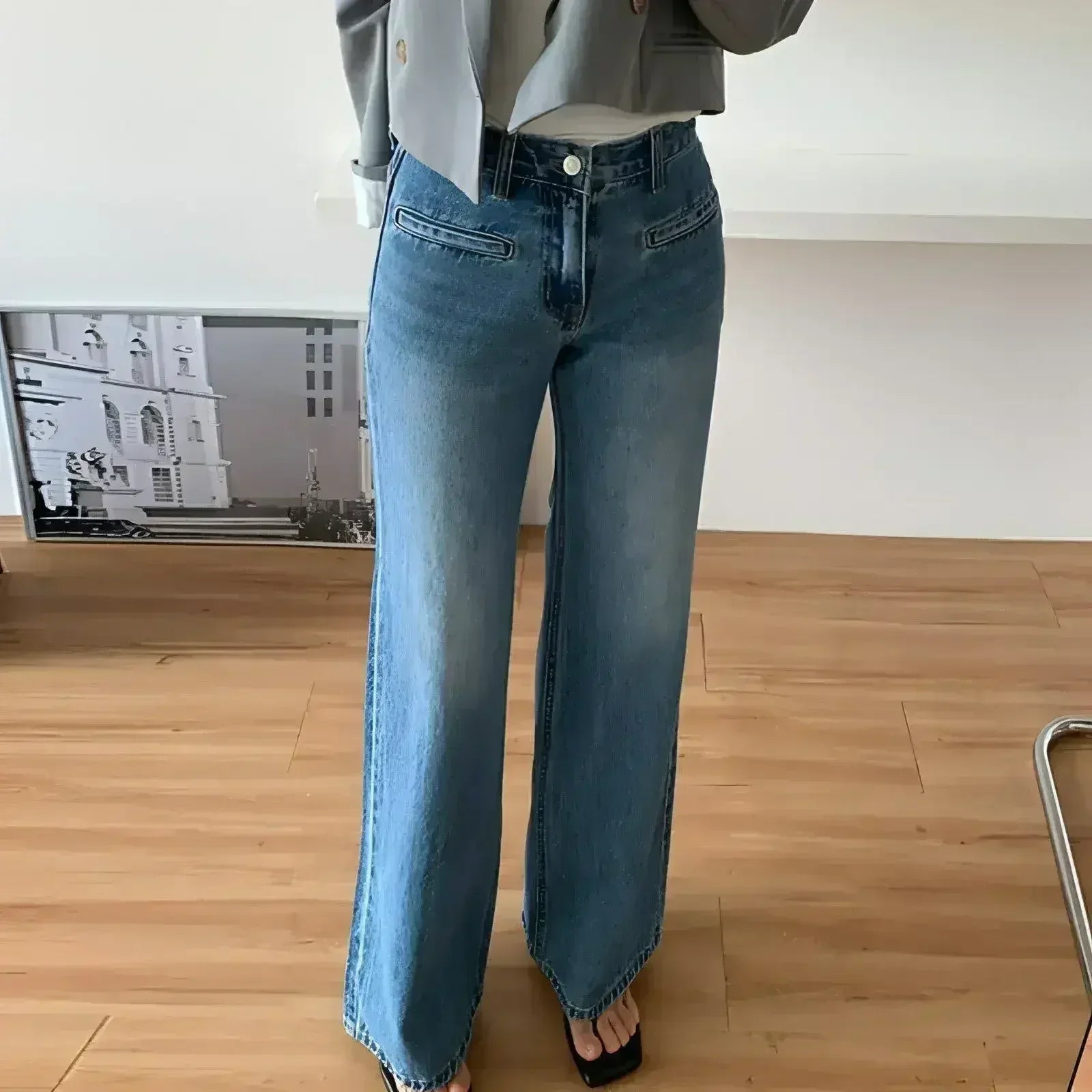 Retro High Waist Slimming Jeans Women - Femstylo
