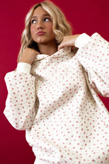 Pink Floral Kangaroo Pocket Hoodie Pants Set