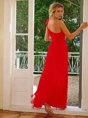 Cutout Slit Single Shoulder Maxi Dress - Femstylo