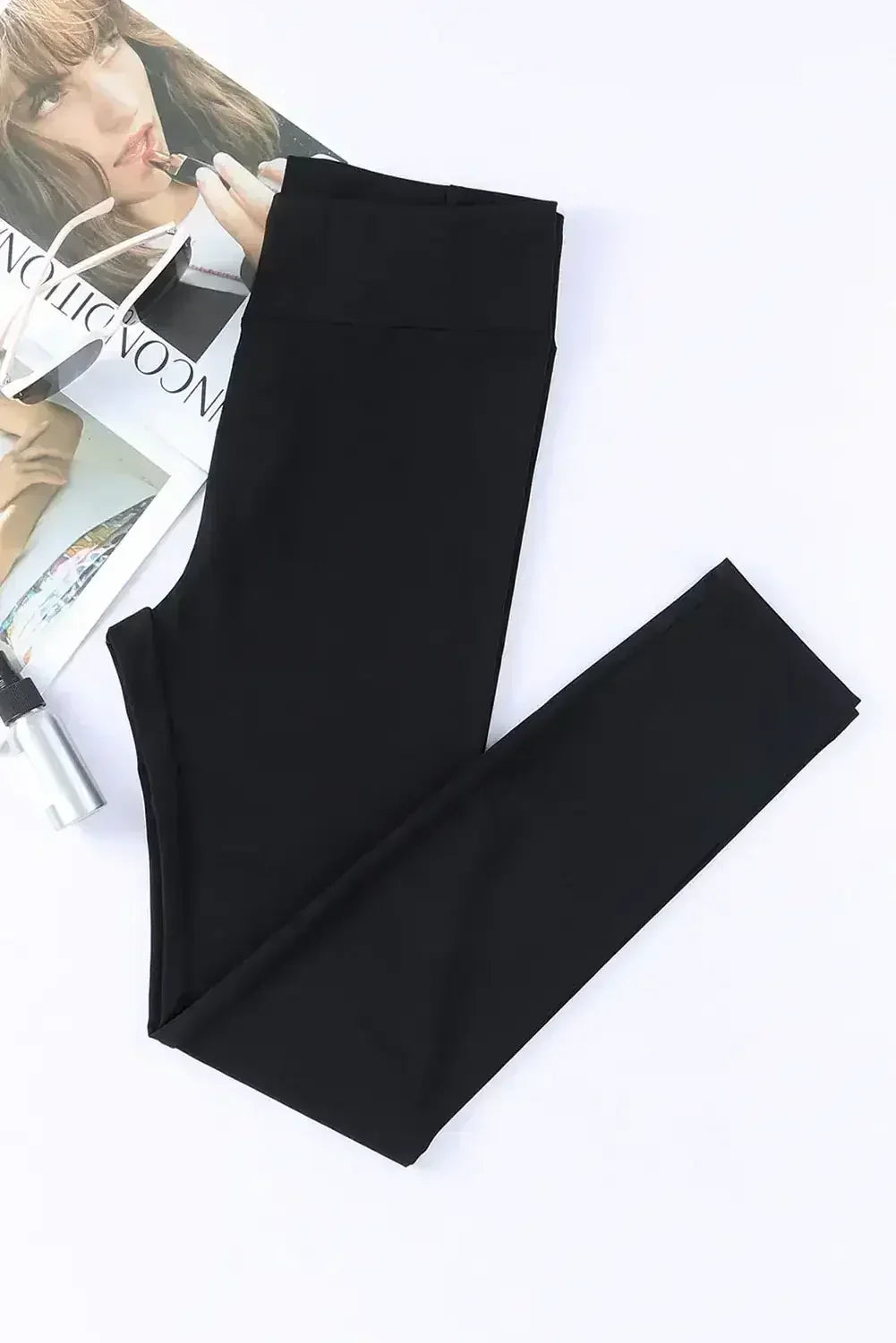 Black Criss Cross Tummy Control High Waisted Leggings - Femstylo