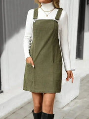Texture Sleeveless Mini Dress with Pockets - Femstylo