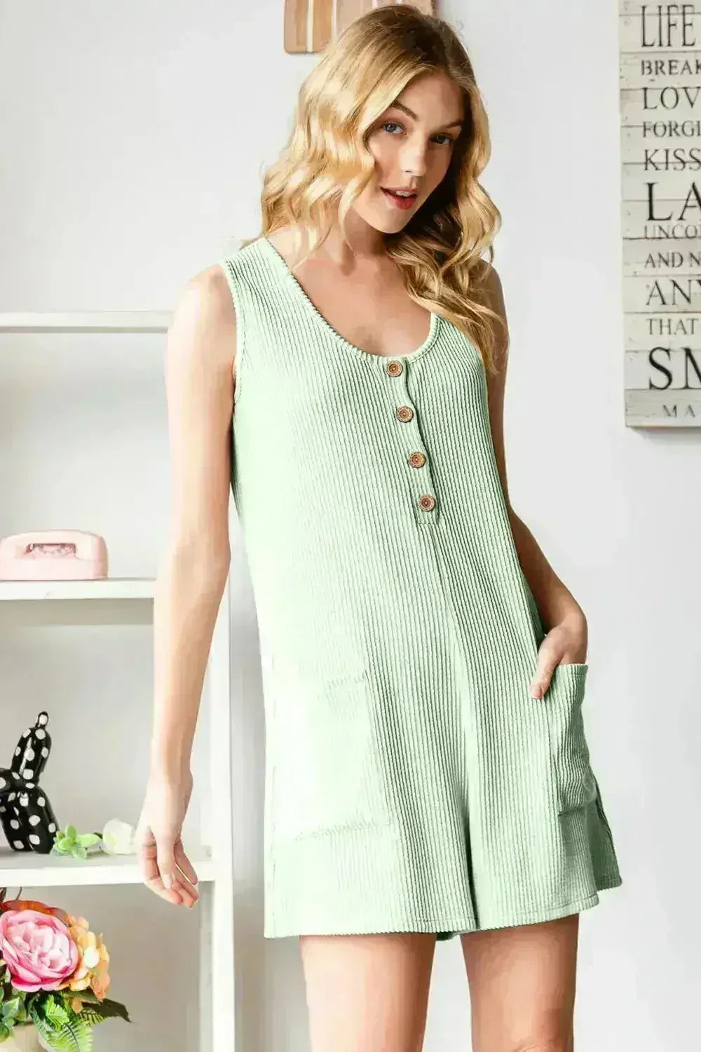 Heimish Full Size Scoop Neck Wide Strap Romper - Femstylo