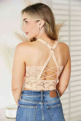 JadyK Juliette Full Size Crisscross Lace Bralette - Femstylo