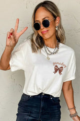 White game day Bow Graphic Crewneck Tee