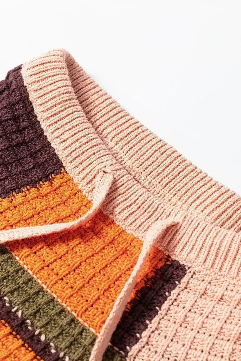 Drawstring Color Block Mock Neck Sweater - Femstylo