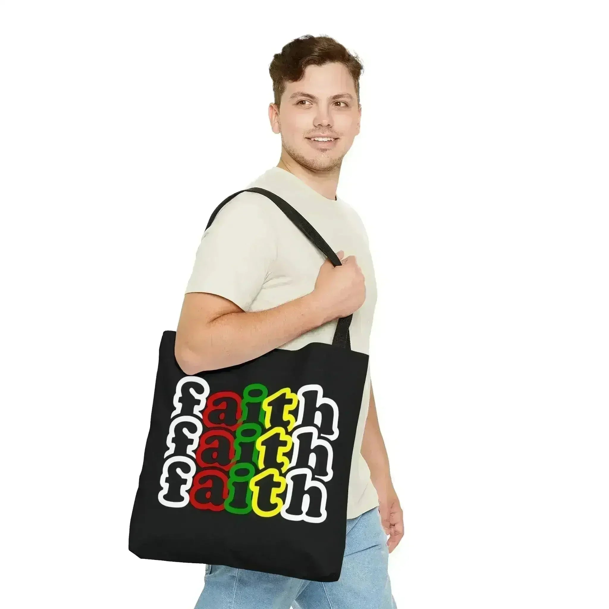 Large Tote Bag Faith Christian Inspiration Biblical Motivation Print - Femstylo