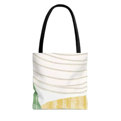 Large Tote Bag Green Textured Boho Pattern - Femstylo