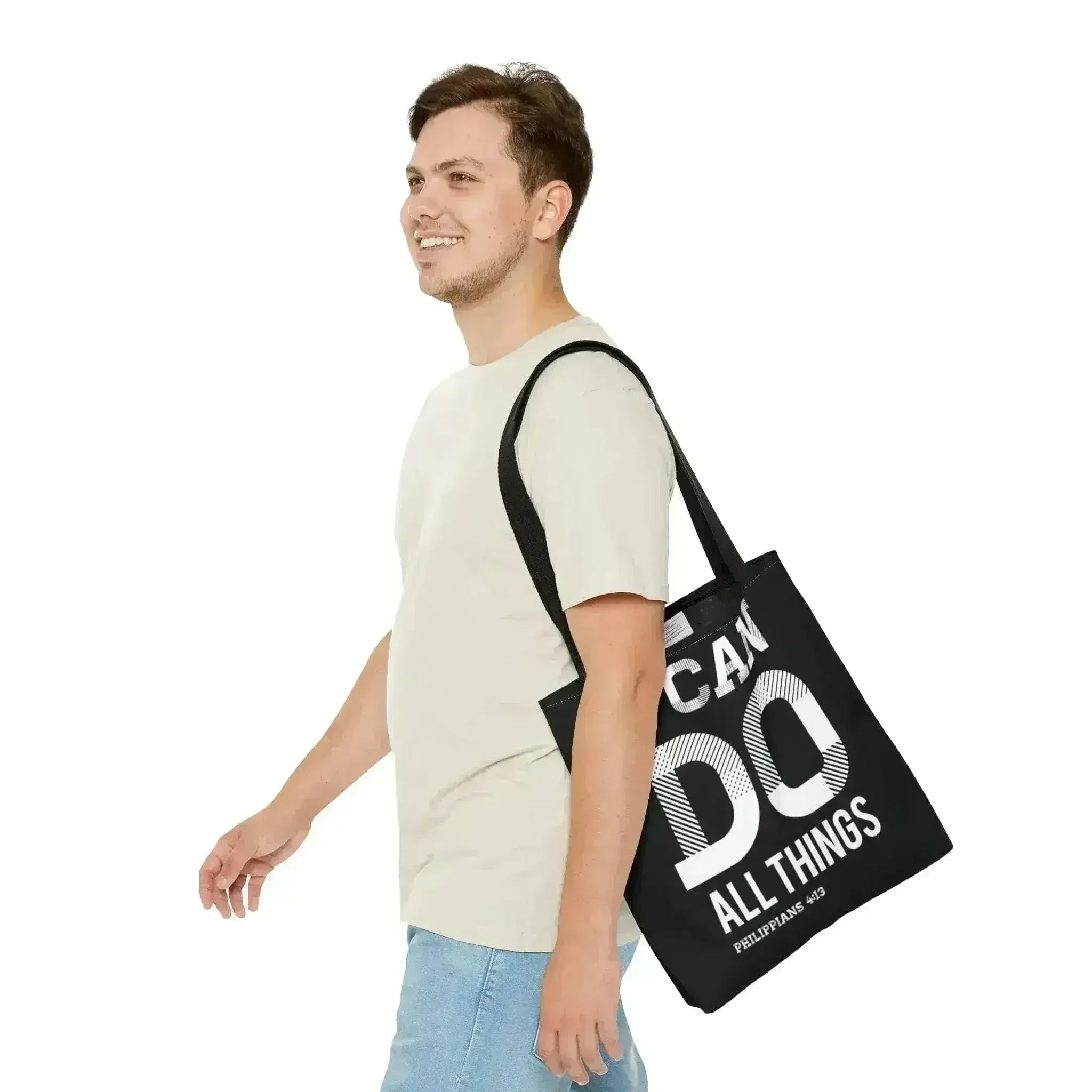 Large Tote Bag i can do All Things Philippians 4:13 - Femstylo