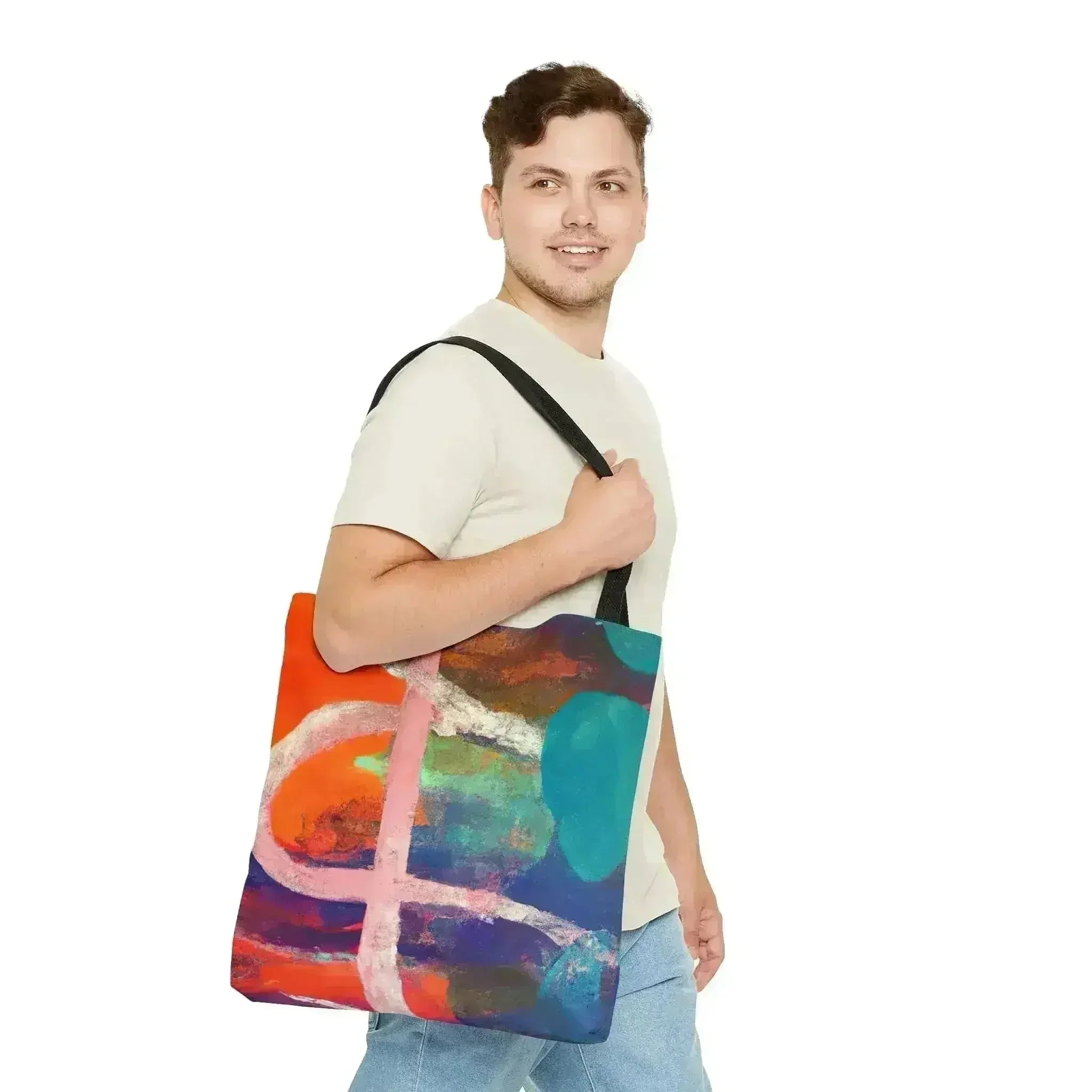 Large Tote Bag Multicolor Abstract Expression Pattern 030423b - Femstylo