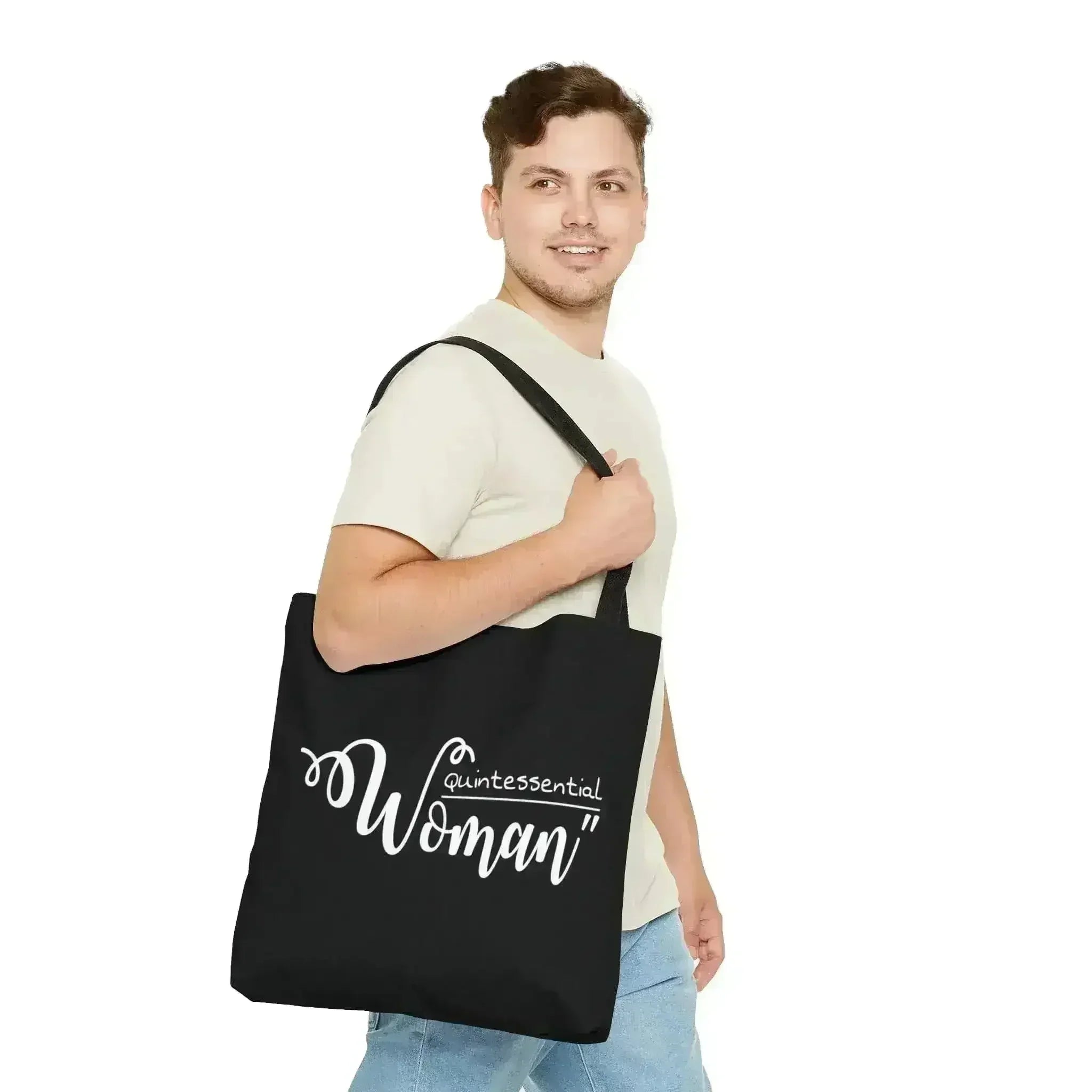 Large Tote Bag Quintessential Woman Inspirational Affirmation - Femstylo