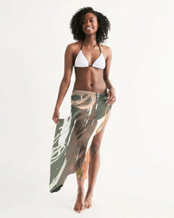 Sheer Circular Multicolor Green Swimsuit Cover Up