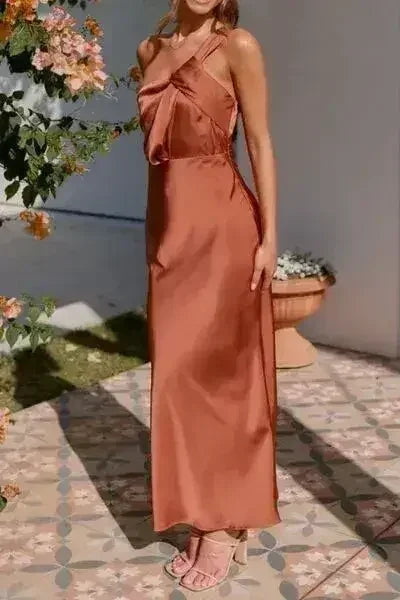 One Shoulder Sleeveless Maxi Dress - Femstylo