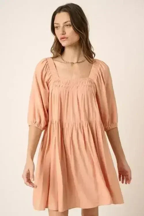 Mittoshop Pintuck Detail Tie Back Mini Dress - Femstylo