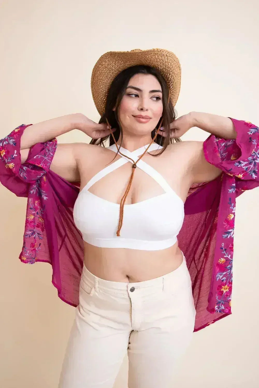 Cross Front Bralette Plus Size - Femstylo
