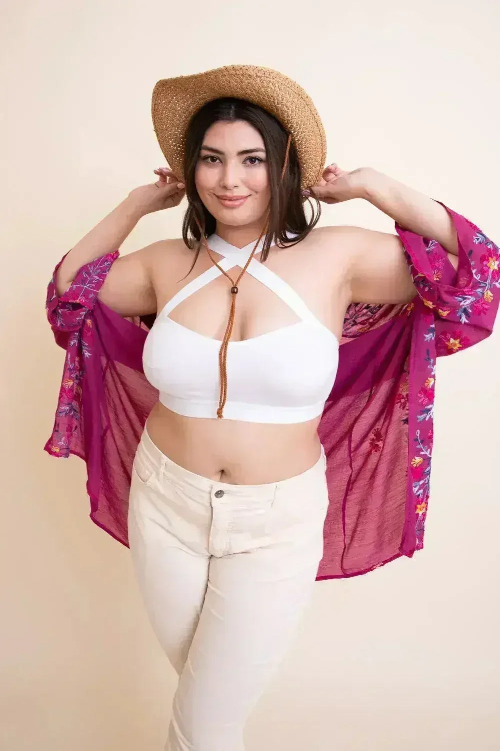 Cross Front Bralette Plus Size - Femstylo