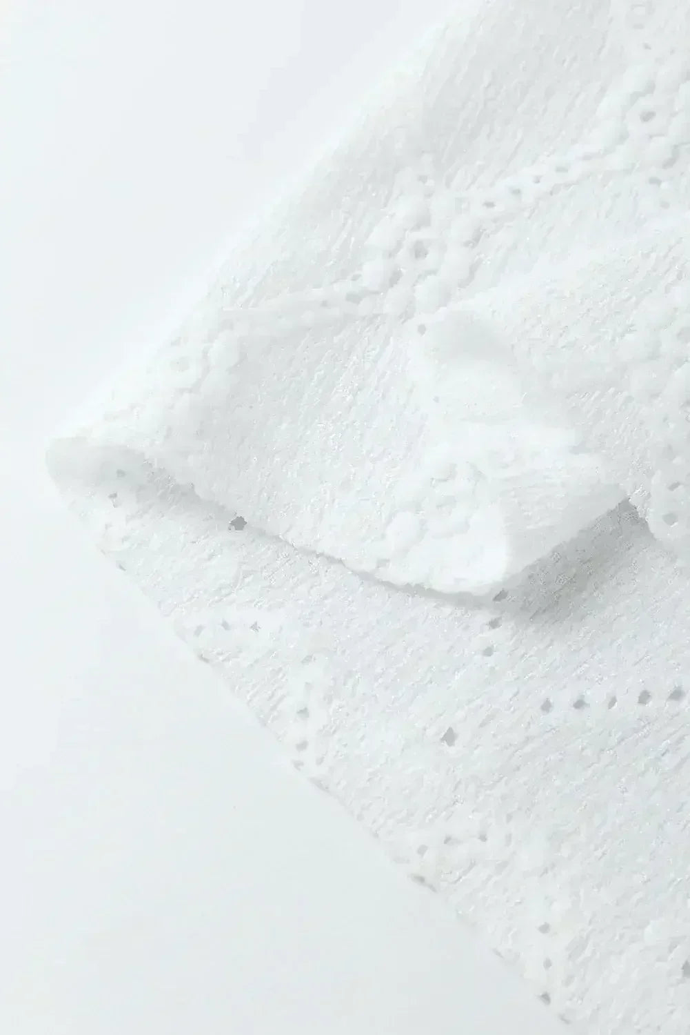 White Embroidered Floral Geometric Button Short Sleeve Top | Femstylo - Femstylo