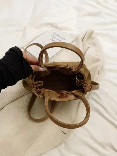 Suede Adjustable Strap Double-Use Handbag - Femstylo