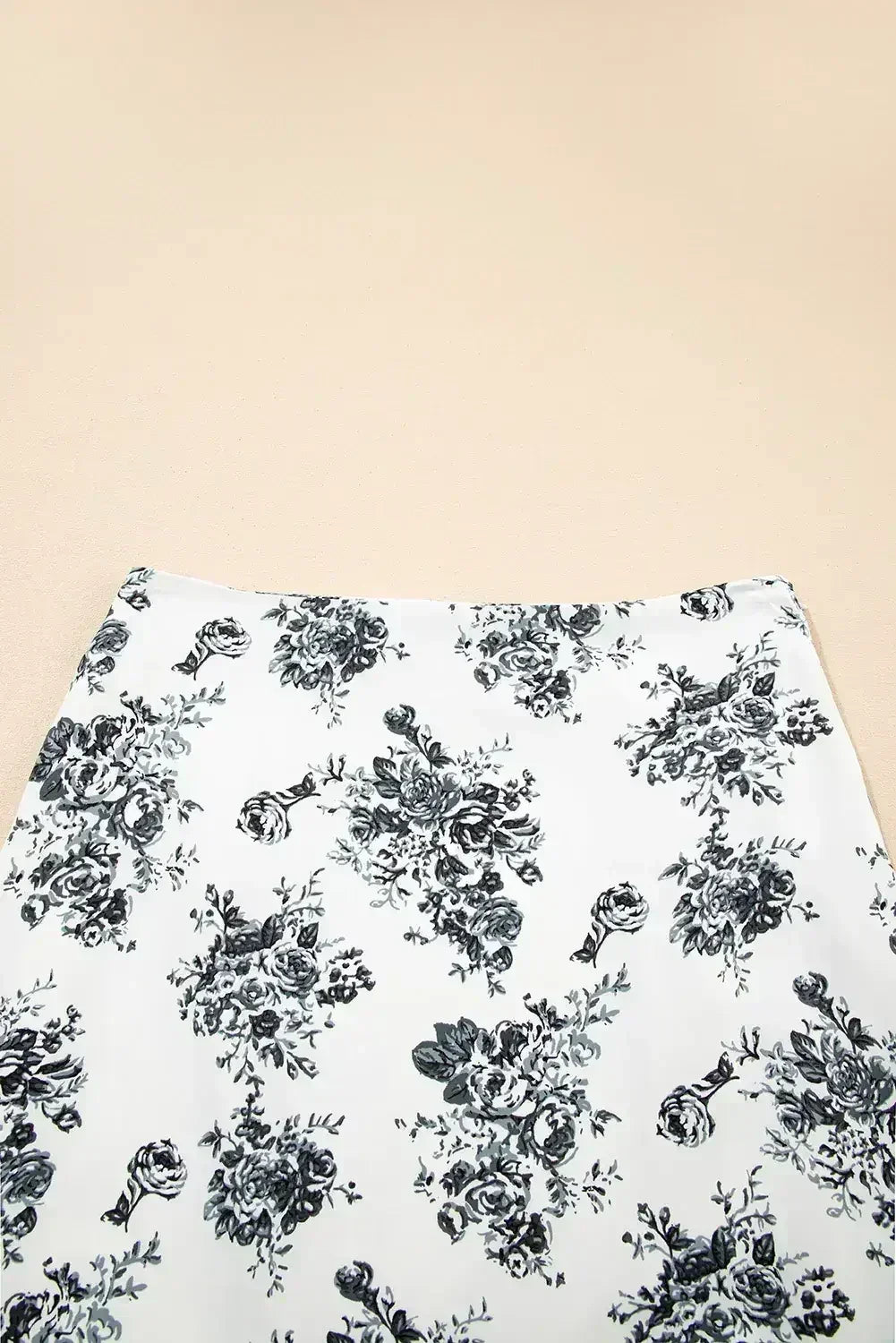 Sky Blue Boho Floral High Waist Ruffle Split Maxi Skirt - Femstylo
