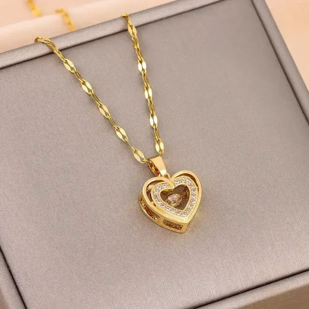 LuxeJewels™ – Double Layer Love Necklace (Titanium Steel) - Femstylo