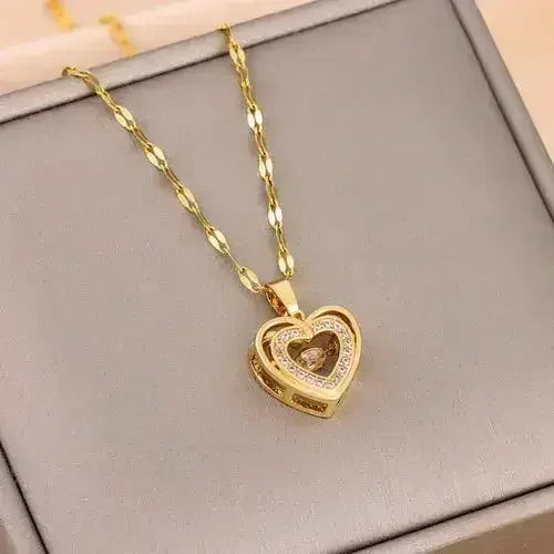 LuxeJewels™ – Double Layer Love Necklace (Titanium Steel) - Femstylo