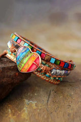 Imperial Jasper Bracelet | Crystal Layered Jewelry | Natural Stone