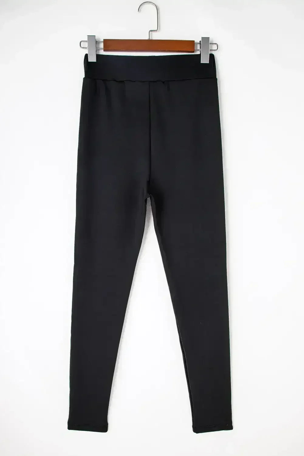 Black Fleece Lining Winter Thermal High Waist Leggings - Femstylo
