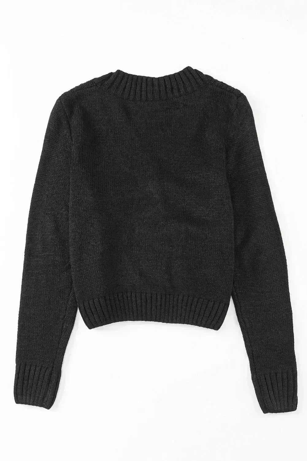 Textured Black Cardigan | Button-Front w/Pockets | Sizes S-3XL