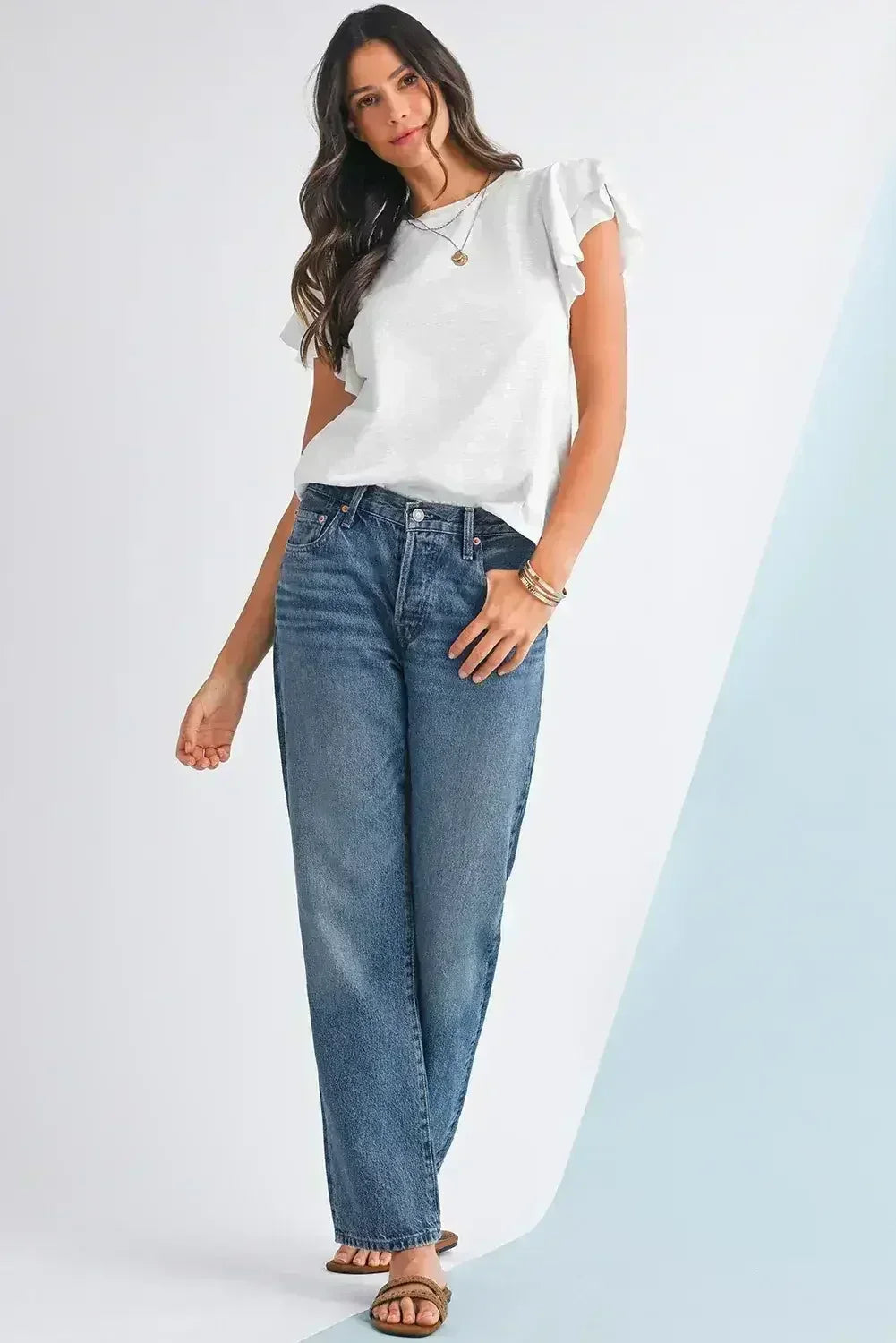 Dark Grey Ruffle Sleeve Plain Blouse | Femstylo - Femstylo