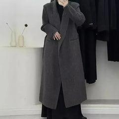Angora Red Women's Loose Double-Sided Wool Overcoat – Elegant & Cozy - Femstylo