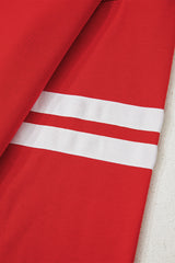 Fiery Red GAME DAY Striped Drop Shoulder Oversized Sweatshirt