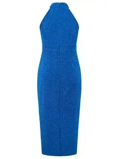 Slit Ruched Mock Neck Sleeveless Dress - Femstylo