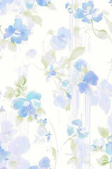 Sky Blue Floral Smocked High Waist Ruffle Sleeveless Long Dress - Femstylo