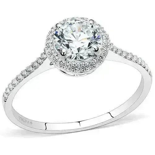 DA022 - High polished (no plating) Stainless Steel Ring with AAA Grade - Femstylo