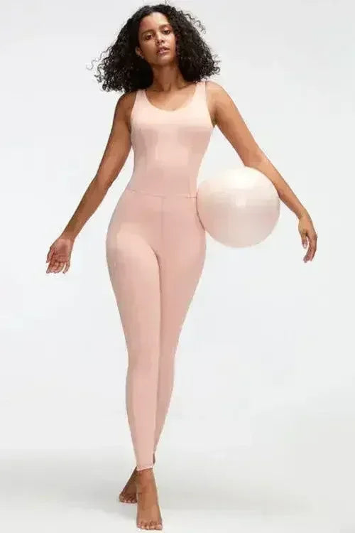 Crisscross Wide Strap Active Jumpsuit - Femstylo