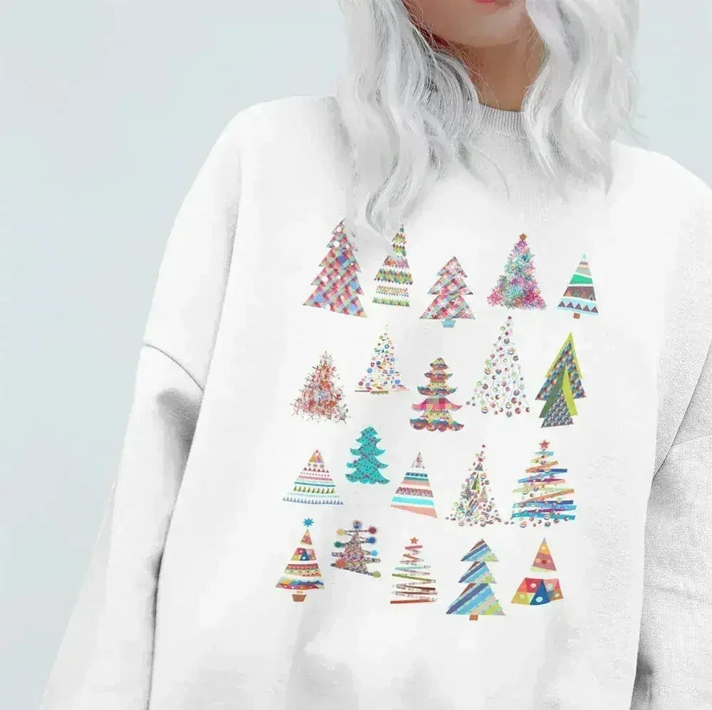 Christmas Tree Sweatshirt – Festive Loose Fit Top | S-XL - Femstylo