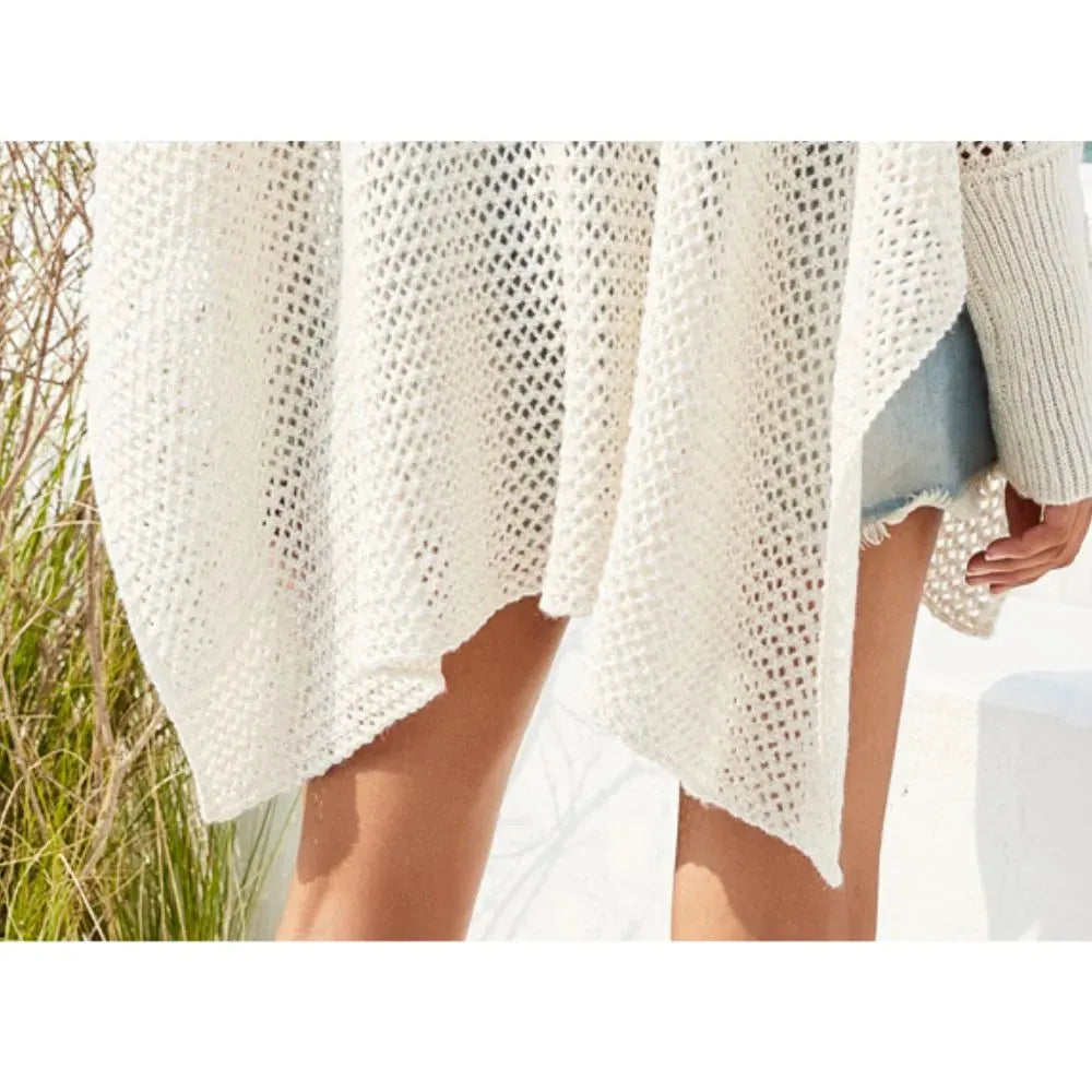 Womens Boxy Batwing Open Knit Sweater - Femstylo